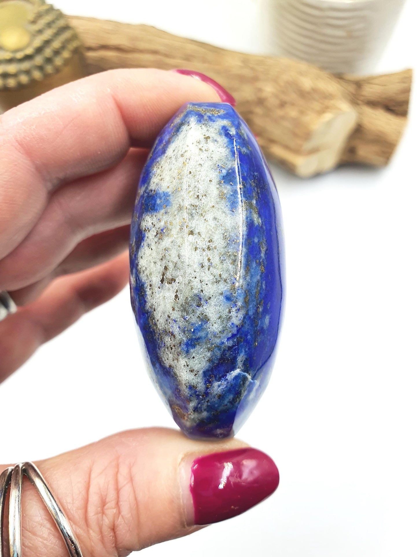 Large Lapis Lazuli Palm Stone - Wisdom & Truth Third Eye Chakra Crystal - 140g