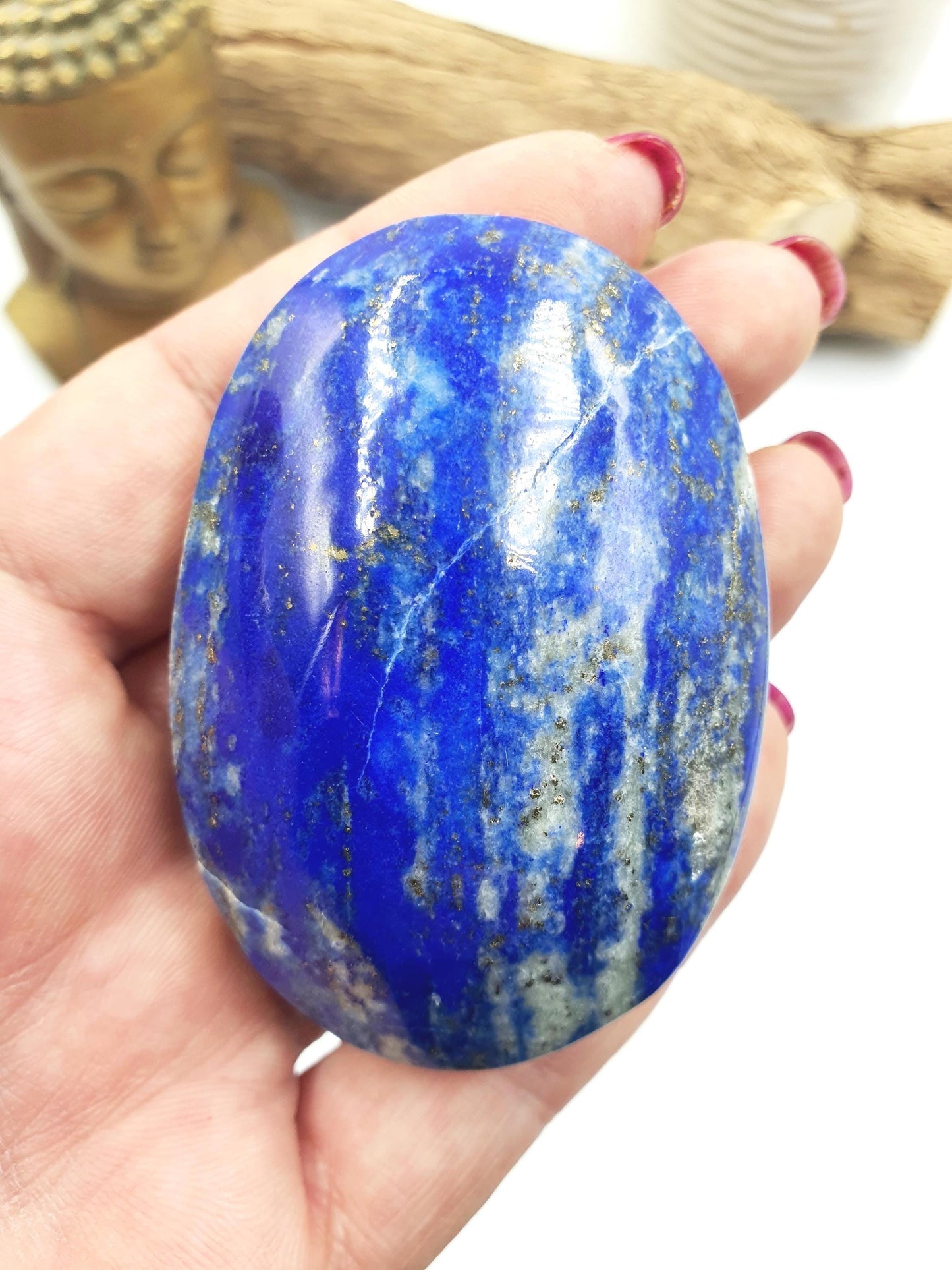 Large Lapis Lazuli Palm Stone - Wisdom & Truth Third Eye Chakra Crystal - 140g