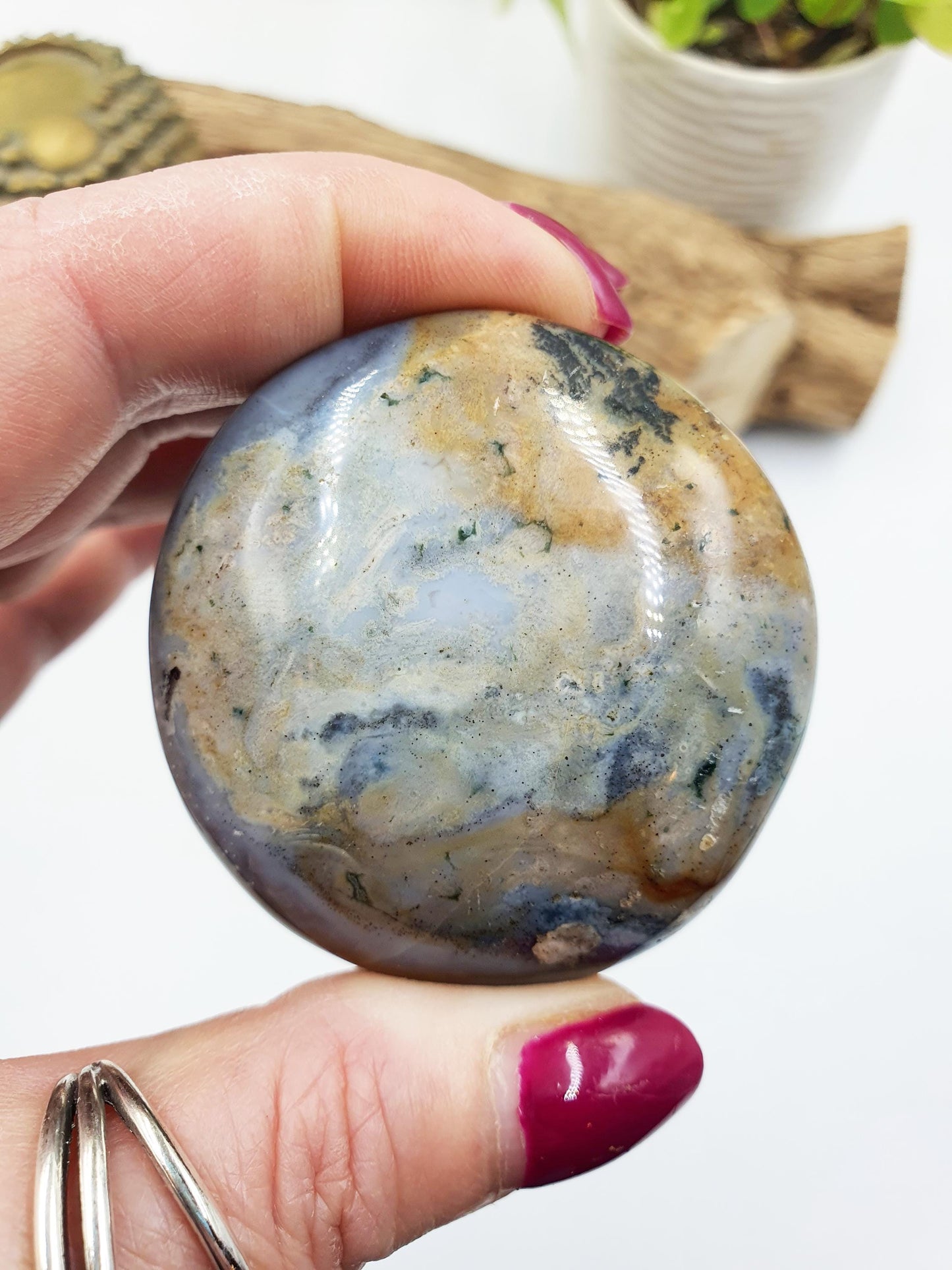 Large Ocean Jasper Palm - Joy & Renewal Healing Crystal - 110g