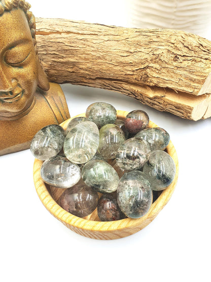 Garden Quartz (Lodolite) Tumble Stones – Manifestation, Clarity & Spiritual Healing Crystals, 2-3cm