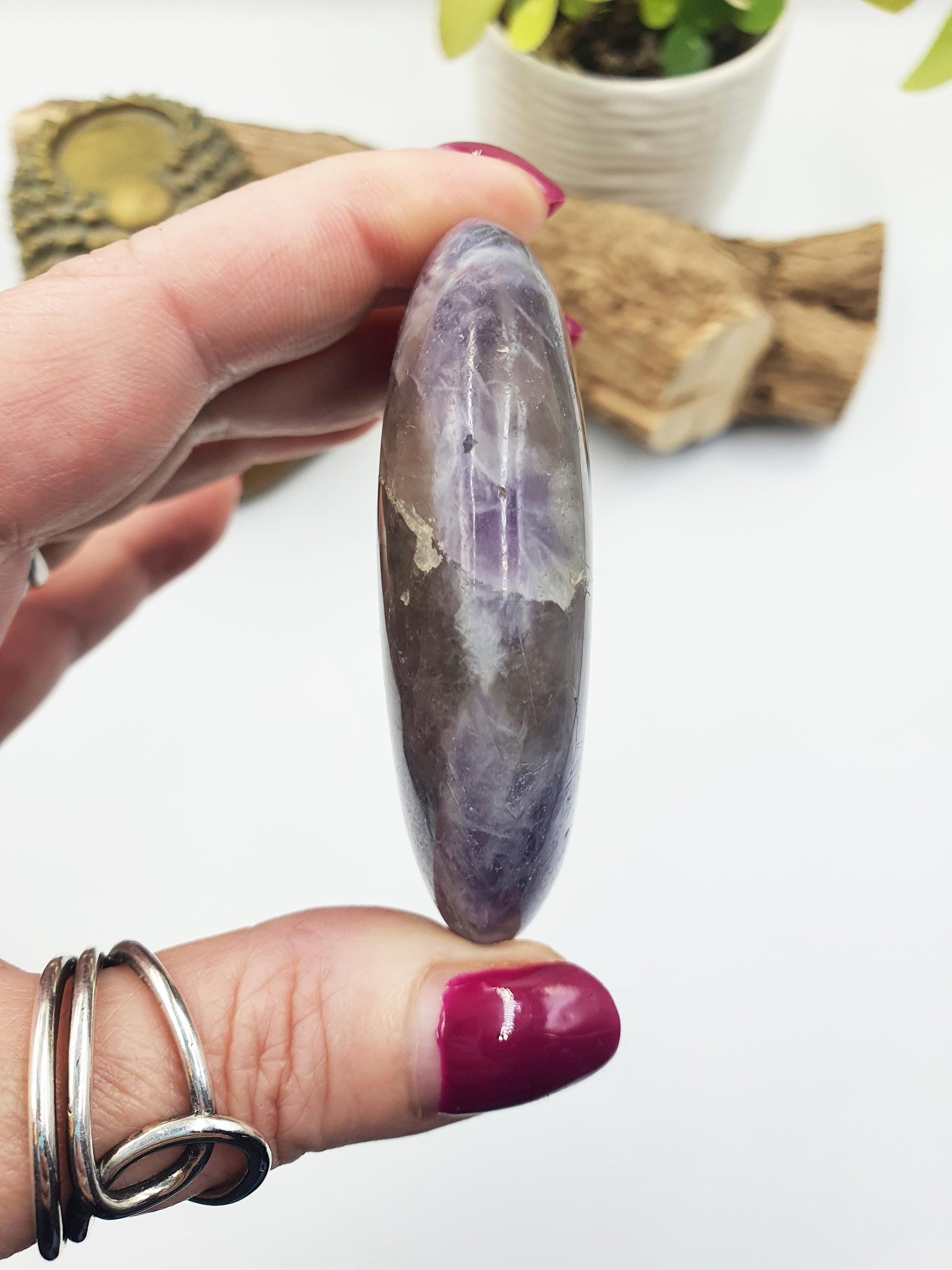 Large Flat Unicorn Stone Palm Stone (Pegmatite) – Calm, Comfort & Emotional Healing Crystal, 115g