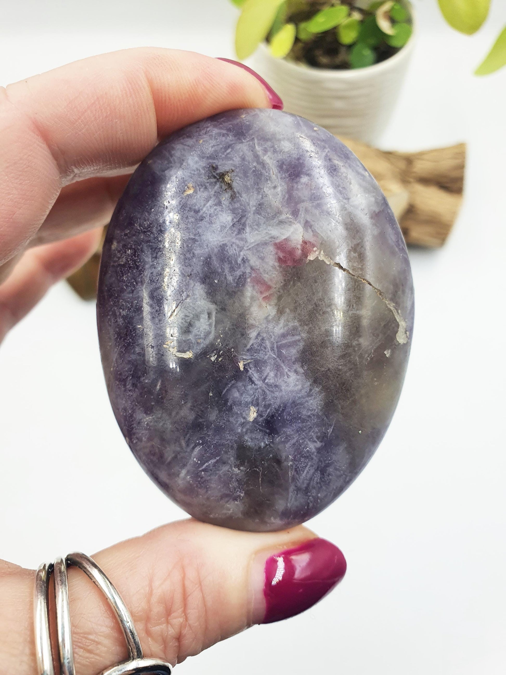 Large Flat Unicorn Stone Palm Stone (Pegmatite) – Calm, Comfort & Emotional Healing Crystal, 115g