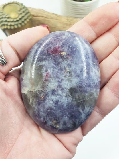 Large Flat Unicorn Stone Palm Stone (Pegmatite) – Calm, Comfort & Emotional Healing Crystal, 115g