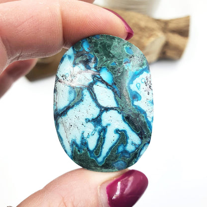 Chrysocolla & Malachite Palm Stone – Healing, Transformation and Emotional Balance Crystal, 50g