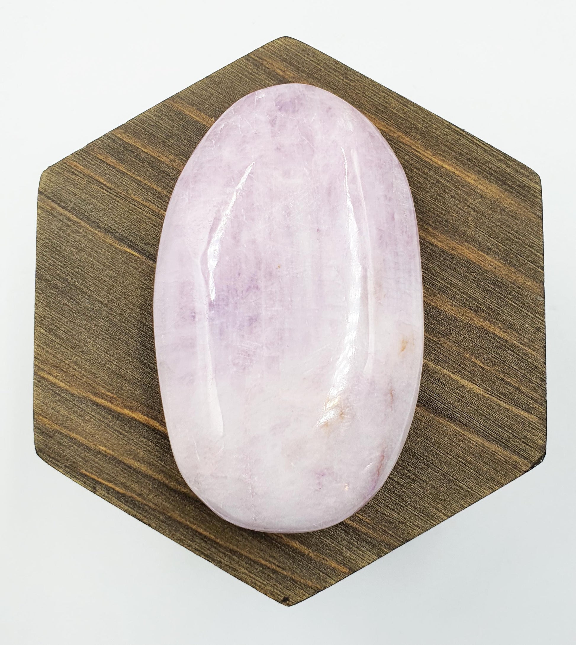 Large Kunzite Crystal Palm Stone - Heart Chakra & Emotional Healing Crystal - 90g