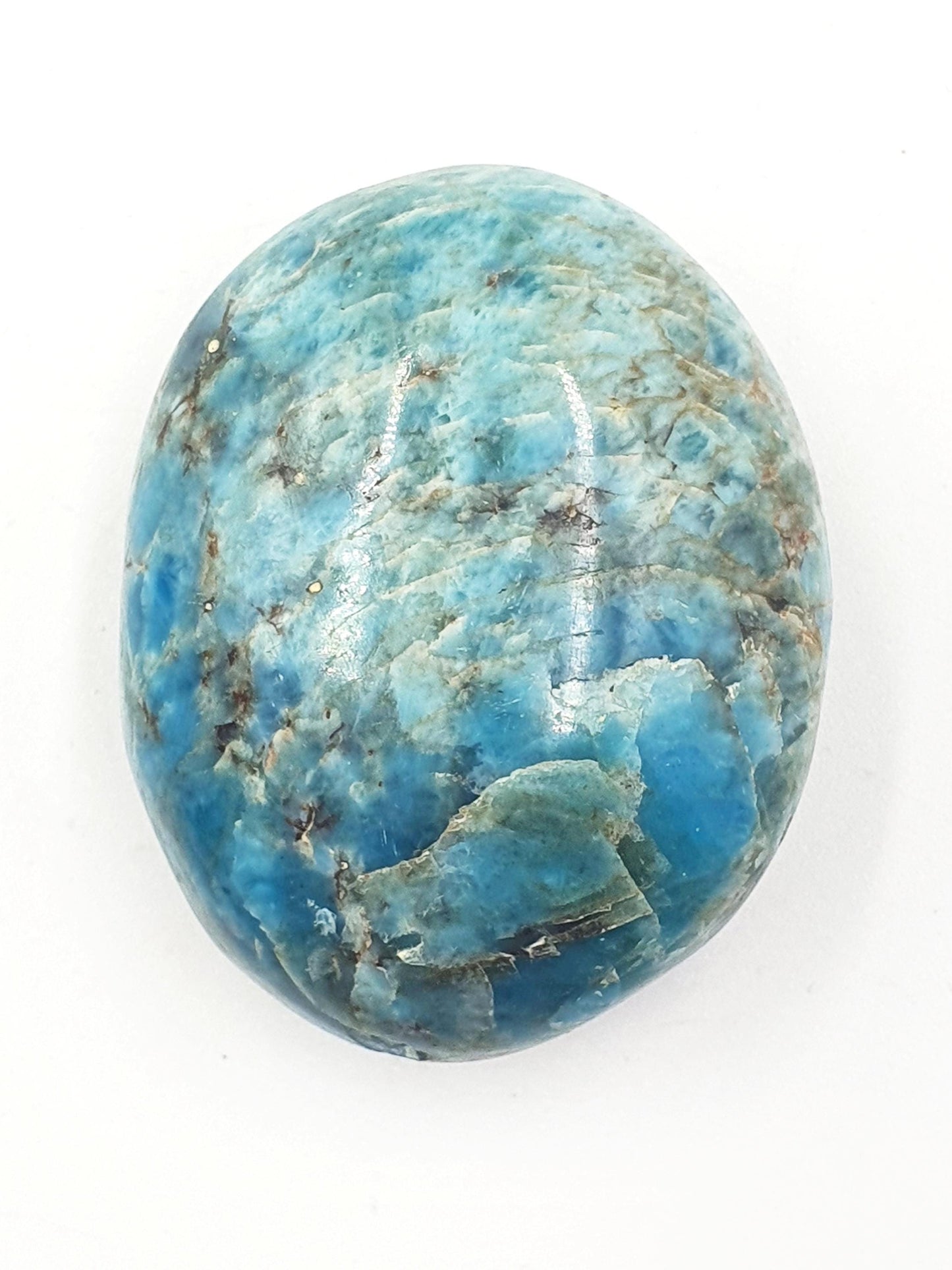 Blue Apatite Palm Stone - Motivation & Focus Healing Crystal - 55g