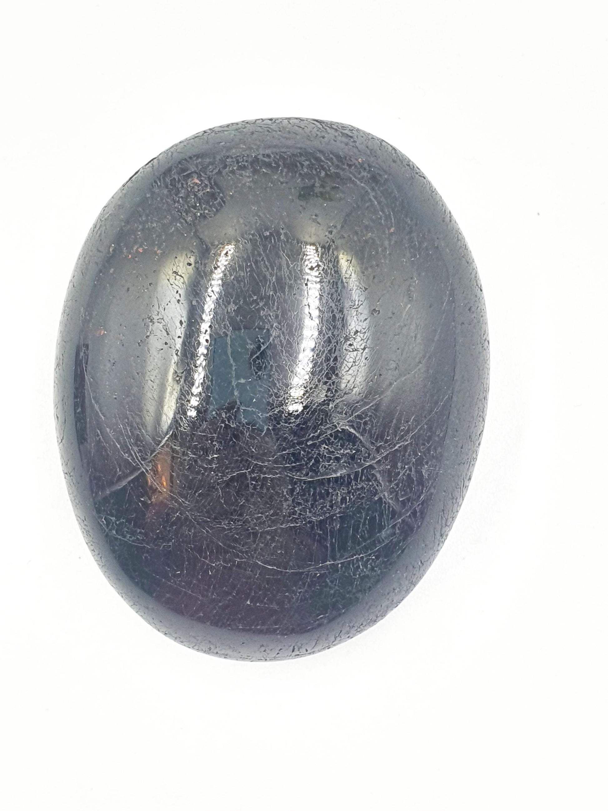 Large Black Tourmaline Palm Stone - Protection & Grounding Healing Crystal, 110g