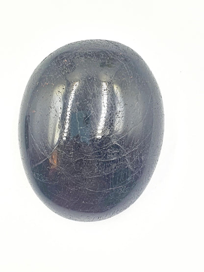 Large Black Tourmaline Palm Stone - Protection & Grounding Healing Crystal, 110g