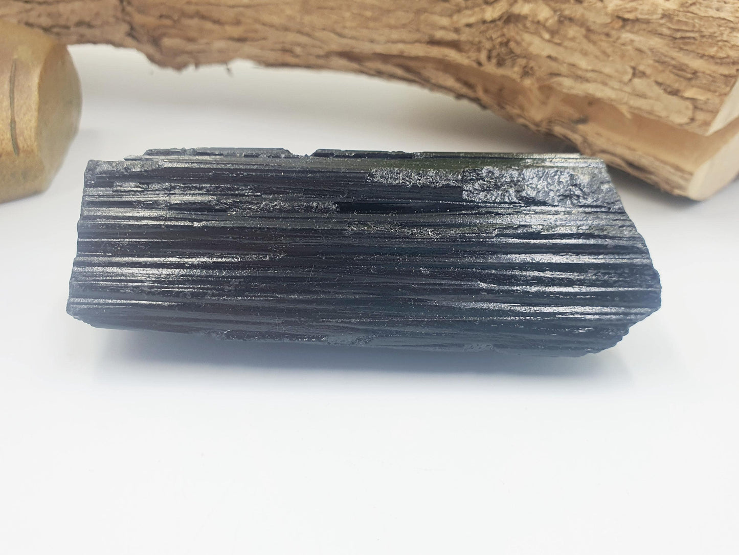 Flashy Raw Black Tourmaline Specimen - Natural Protection and Grounding Crystal - 135g