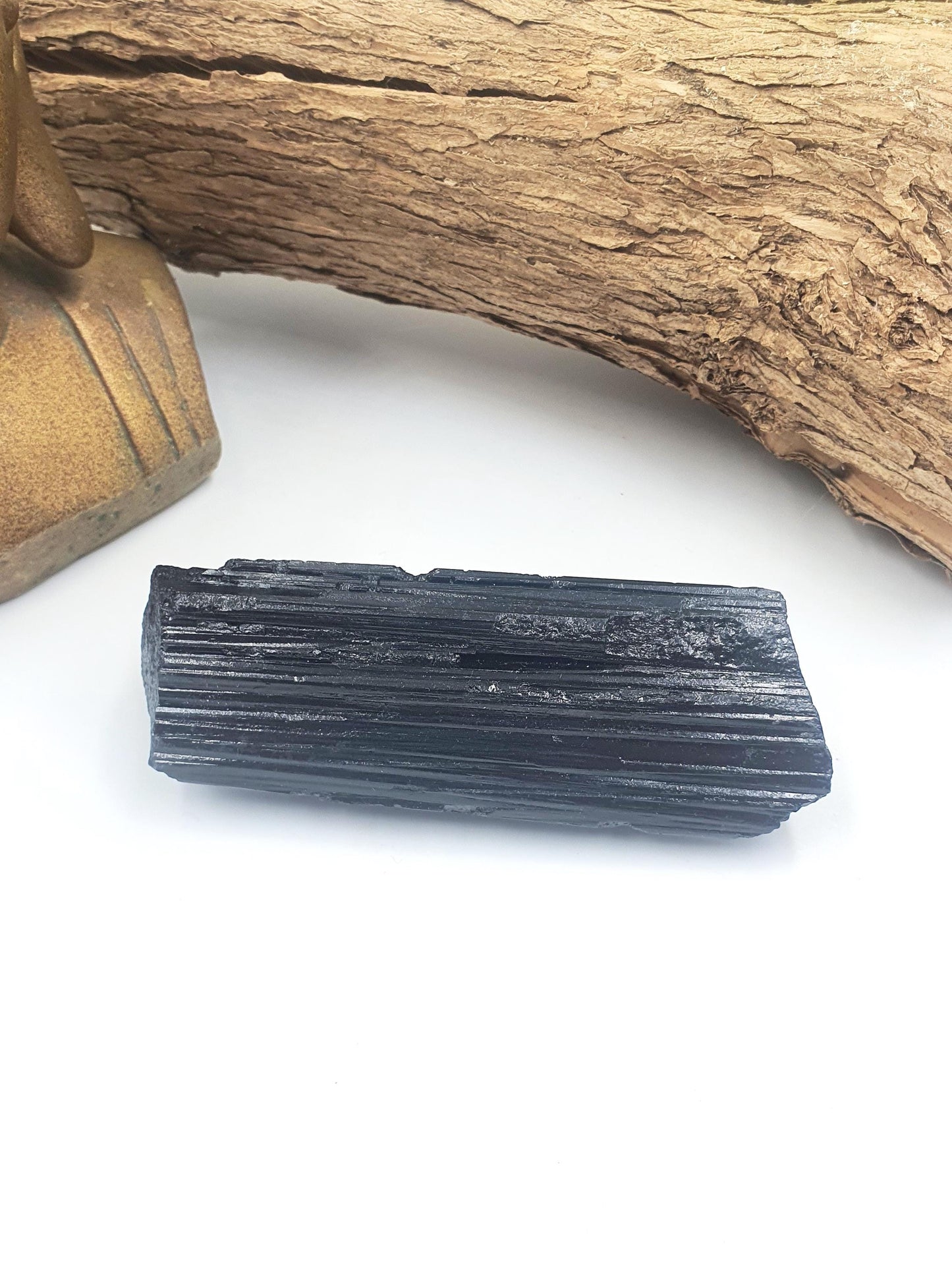 Flashy Raw Black Tourmaline Specimen - Natural Protection and Grounding Crystal - 135g