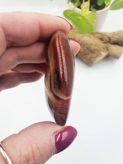 Sardonyx Palm Stone - Strength & Protection Healing, 50g