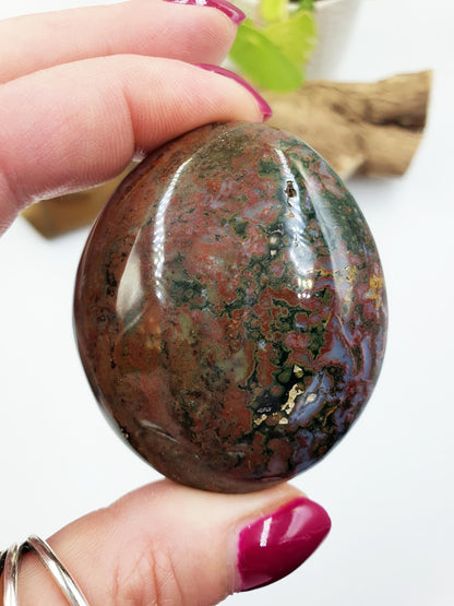 Ocean Jasper Palm - Joy & Renewal Healing Crystal - 90g
