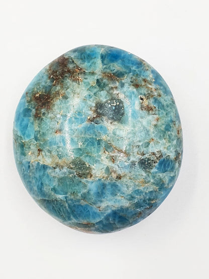 Blue Apatite Palm Stone - Motivation & Focus Healing Crystal - 80g
