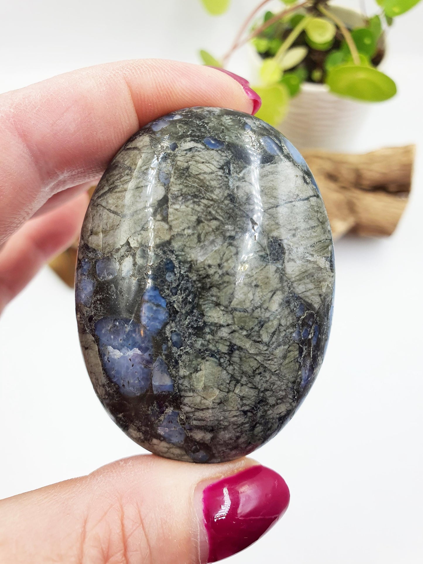 Que Sera (Llanite) Palm Stone - Uplifting & High Vibration Healing Crystal - 100g