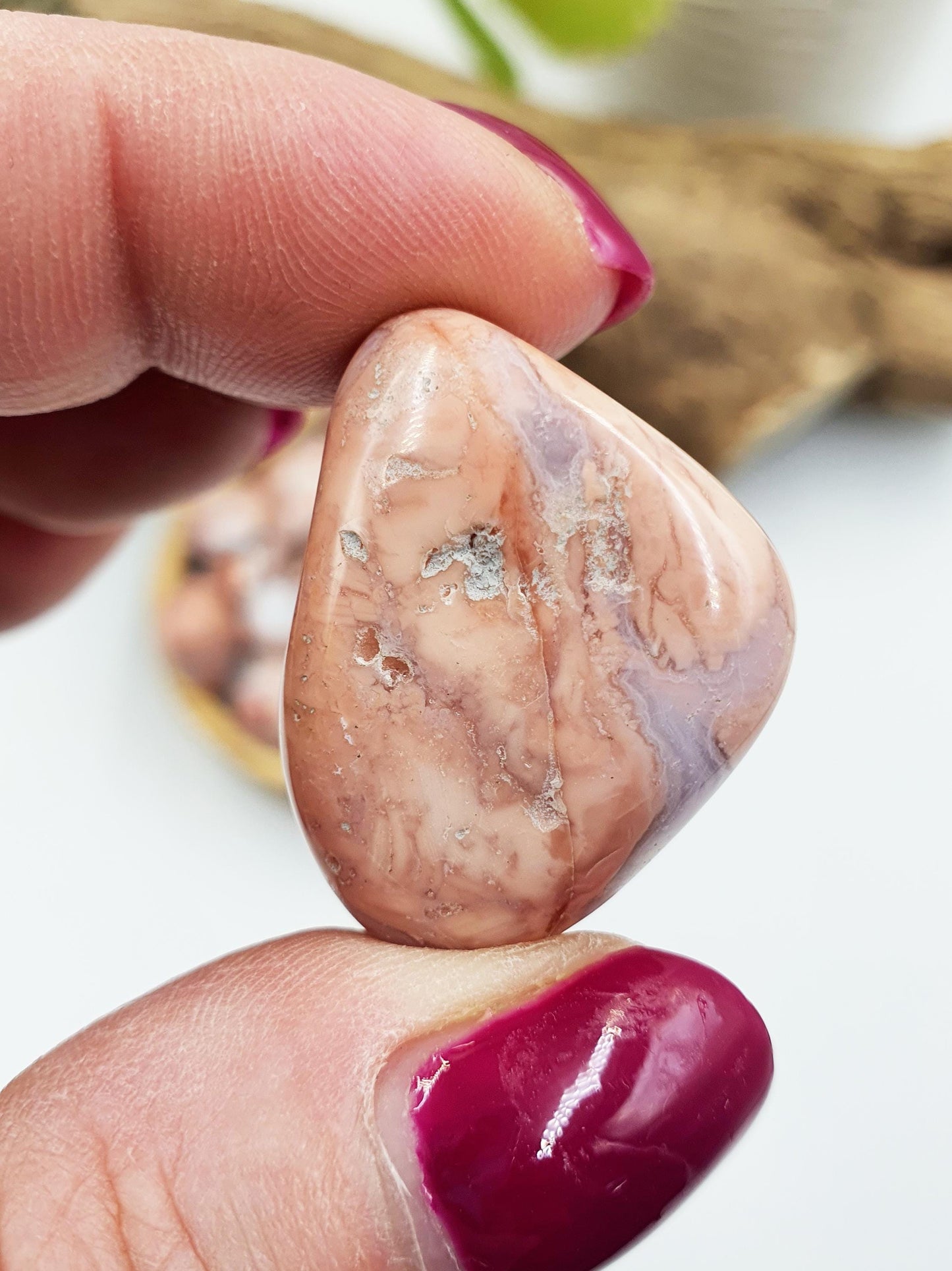 Pink Agate Tumble Stone – Love, Calm & Emotional Balance Healing Crystal, 2-3cm