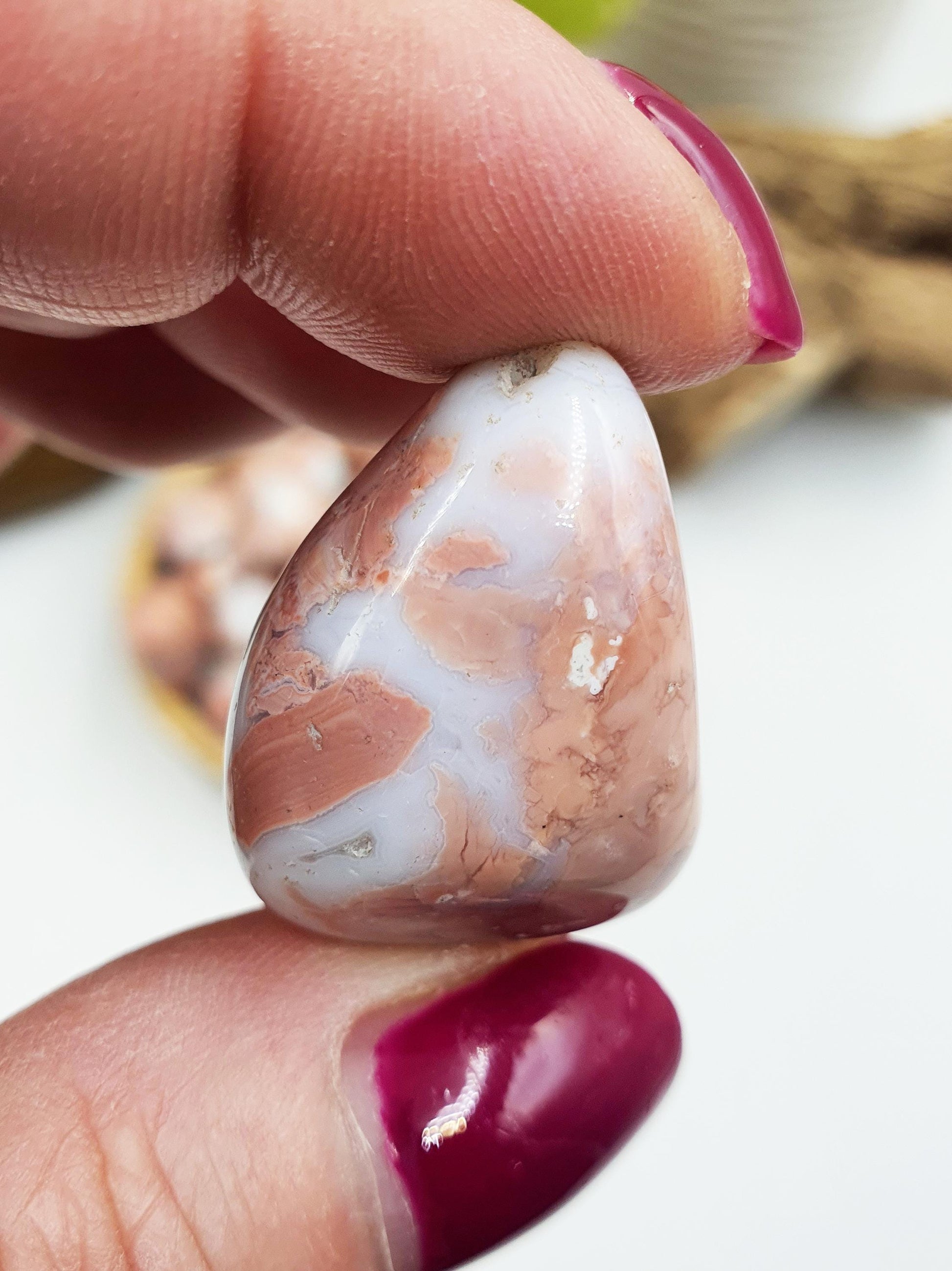 Pink Agate Tumble Stone – Love, Calm & Emotional Balance Healing Crystal, 2-3cm
