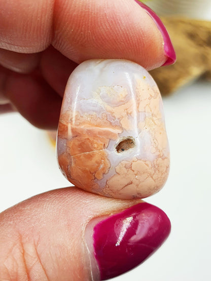 Pink Agate Tumble Stone – Love, Calm & Emotional Balance Healing Crystal, 2-3cm