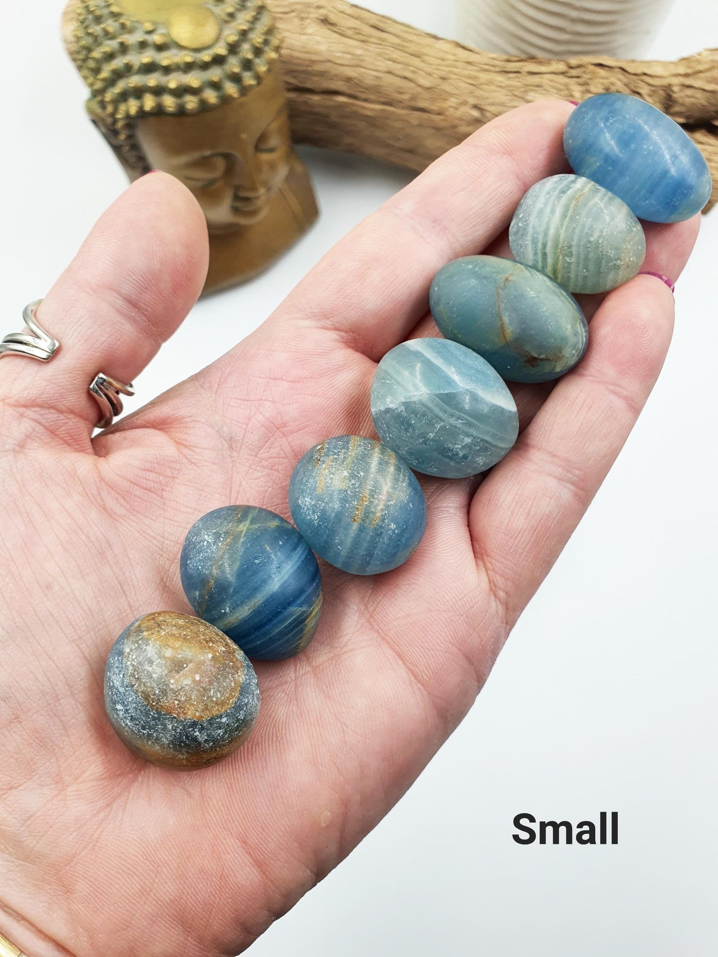 Blue Onyx Tumble Stone - Calming & Strength Healing Crystal