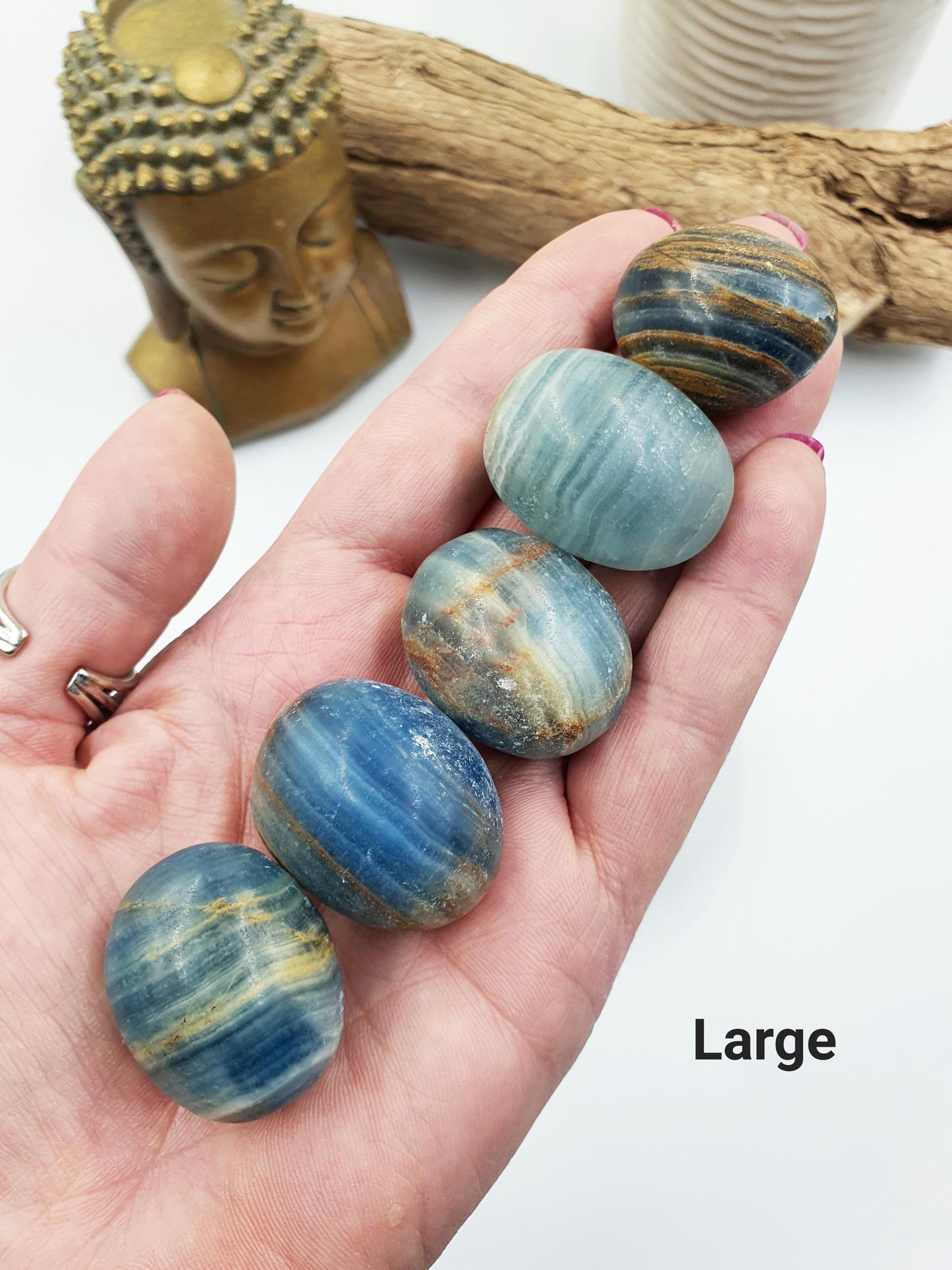 Blue Onyx Tumble Stone - Calming & Strength Healing Crystal