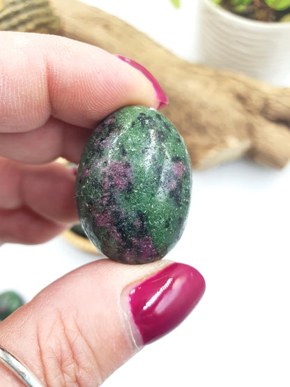 Ruby in Zoisite Tumble Stone - Heart Chakra & Vitality Healing Crystal, 2-3cm