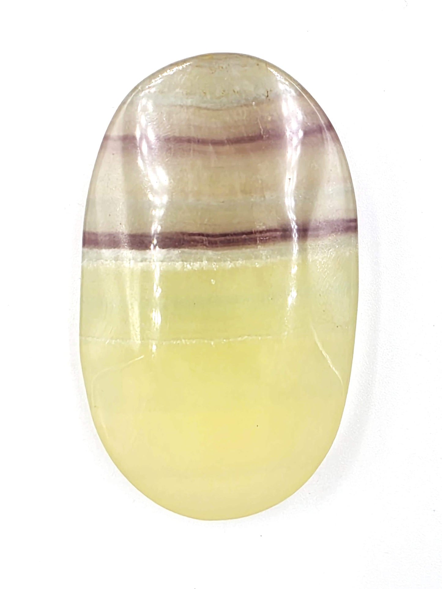 Yellow Fluorite Palm Stone - Focus and Clarity Healing Crystal - 60g
