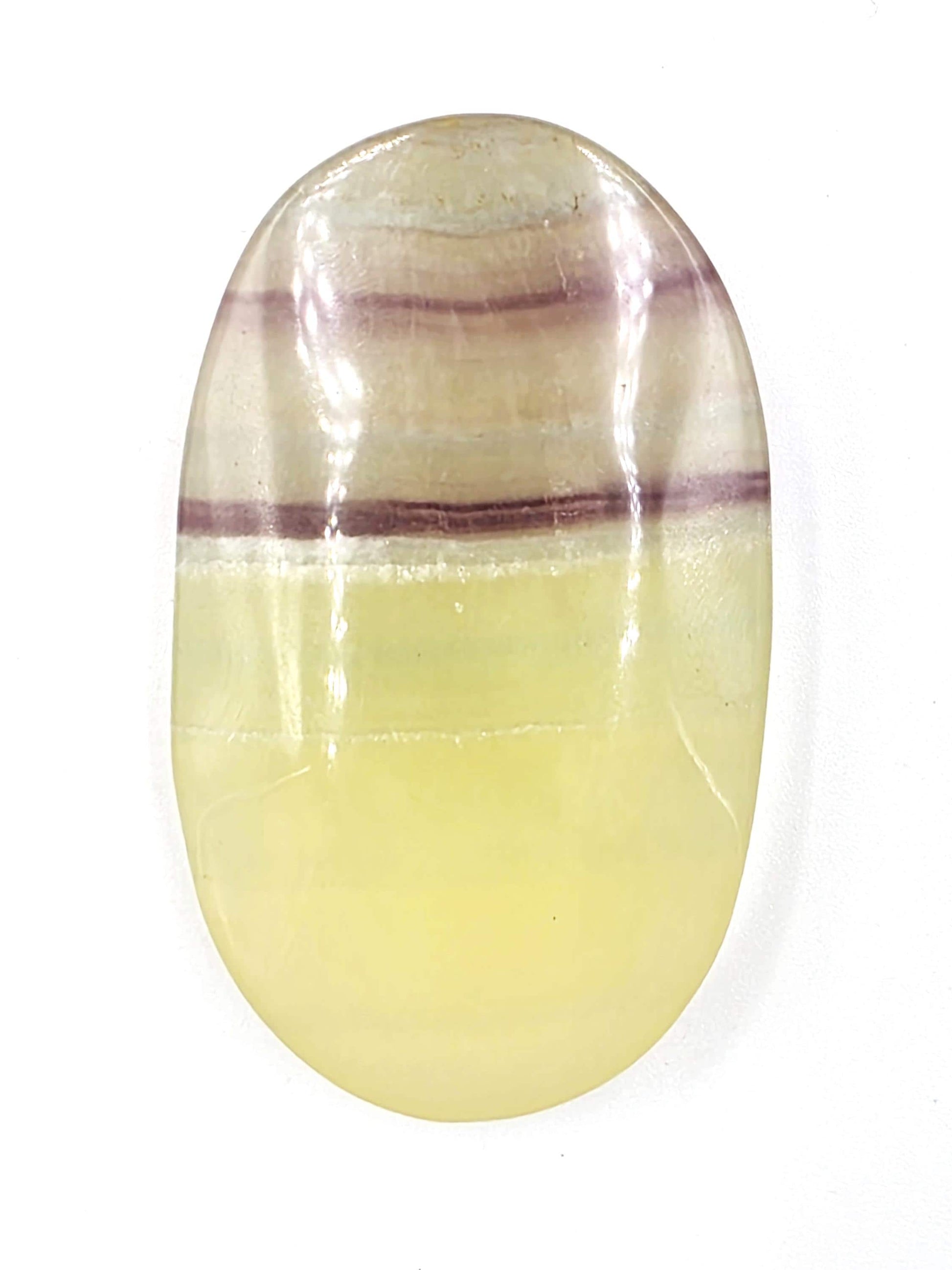 Yellow Fluorite Palm Stone - Focus and Clarity Healing Crystal - 60g