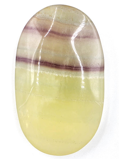 Yellow Fluorite Palm Stone - Focus and Clarity Healing Crystal - 60g