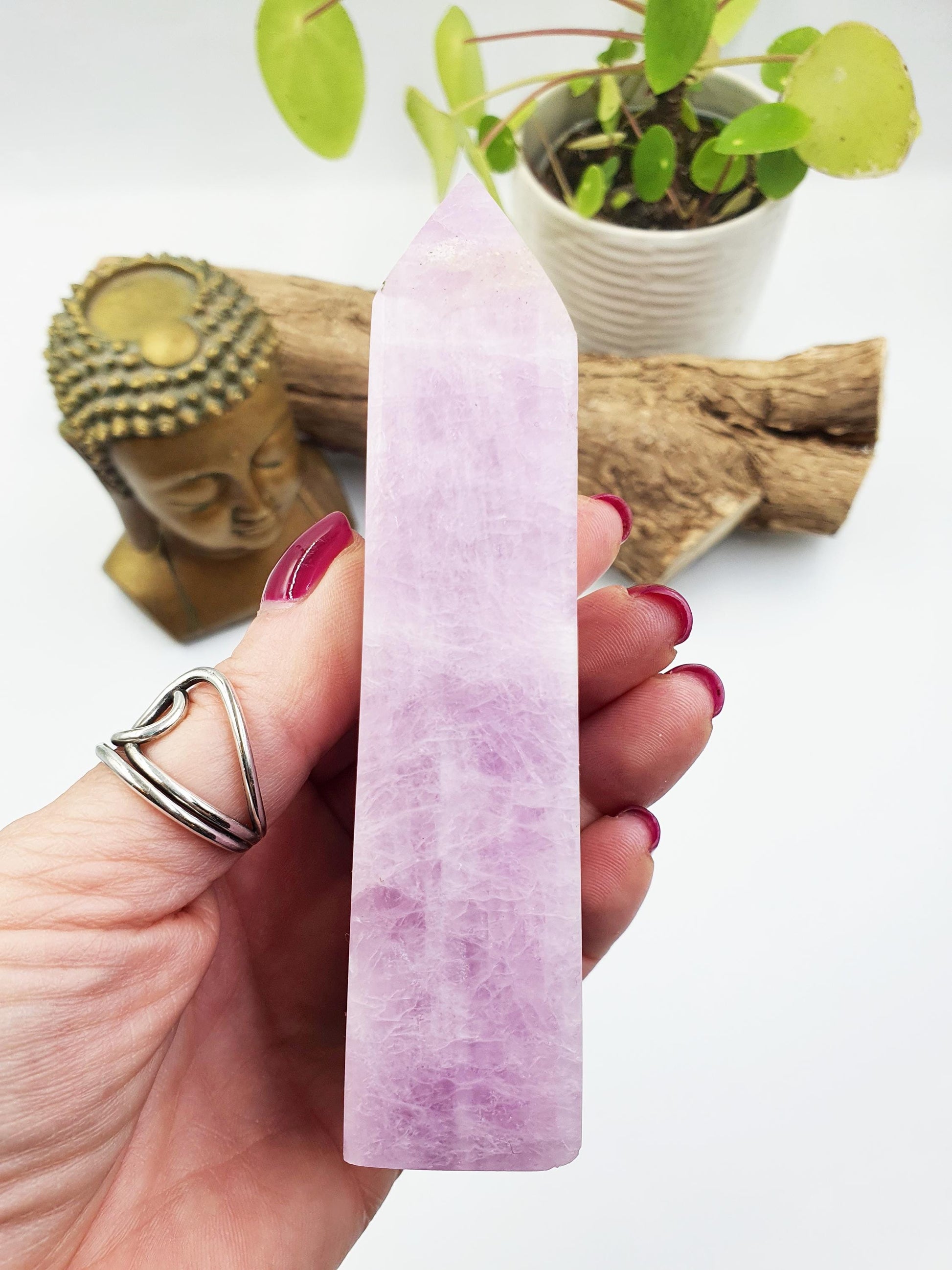 Kunzite Crystal Tower - Heart Chakra & Emotional Healing Crystal - 345g