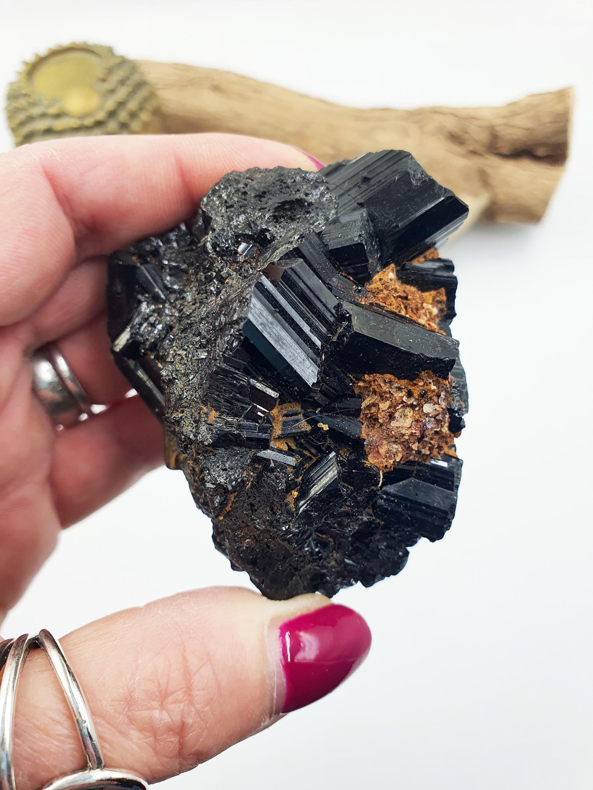 Flashy Raw Zambian Black Tourmaline Specimen - Natural Protection and Grounding Crystal - 165g