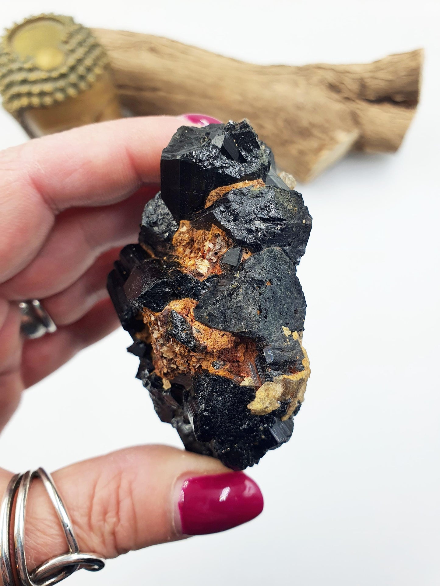 Flashy Raw Zambian Black Tourmaline Specimen - Natural Protection and Grounding Crystal - 165g