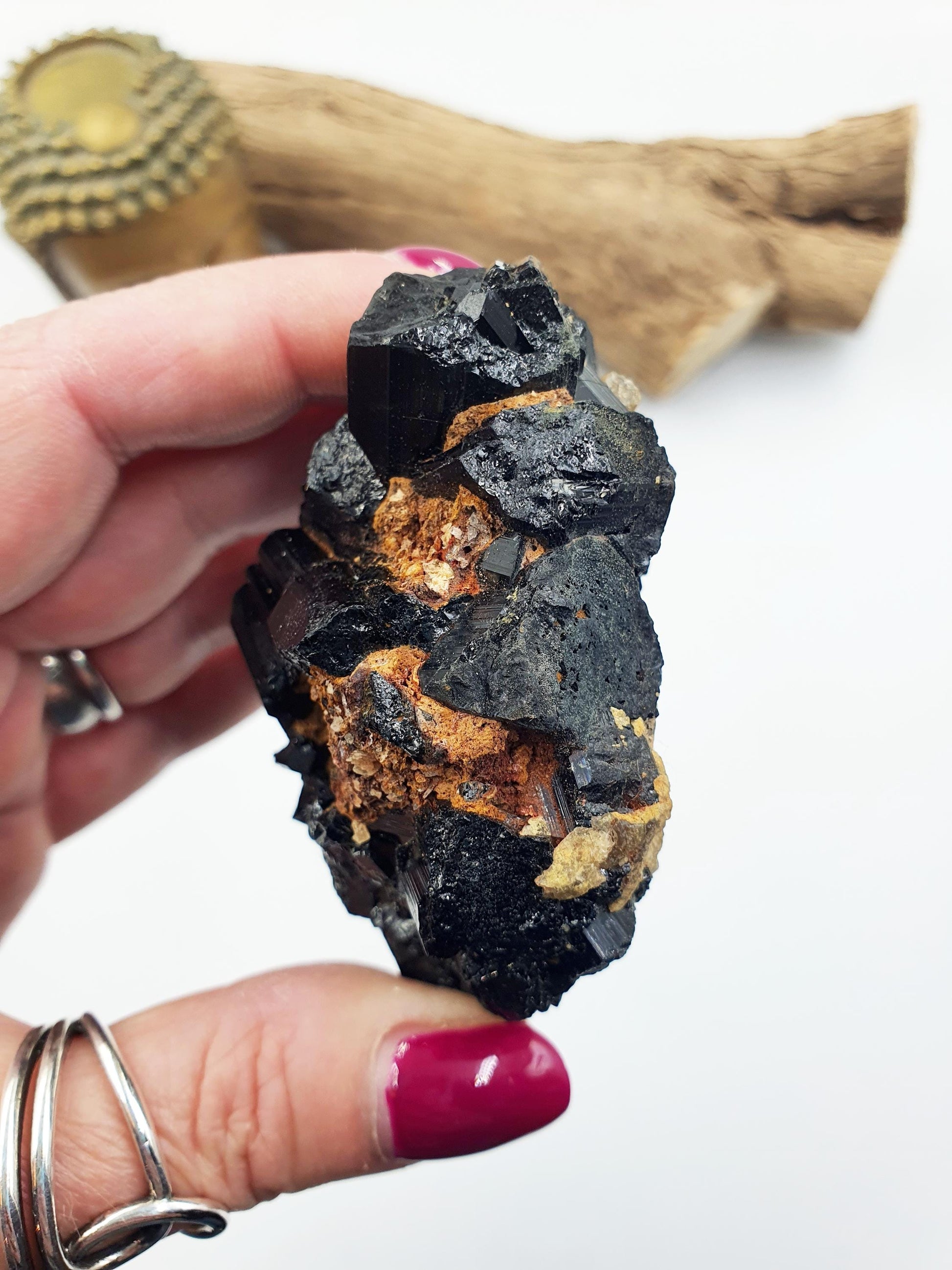 Flashy Raw Zambian Black Tourmaline Specimen - Natural Protection and Grounding Crystal - 165g