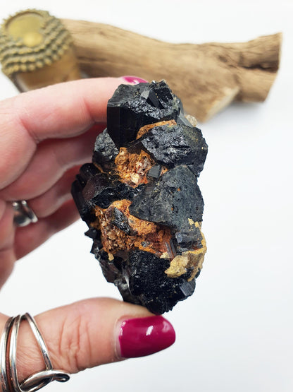 Flashy Raw Zambian Black Tourmaline Specimen - Natural Protection and Grounding Crystal - 165g