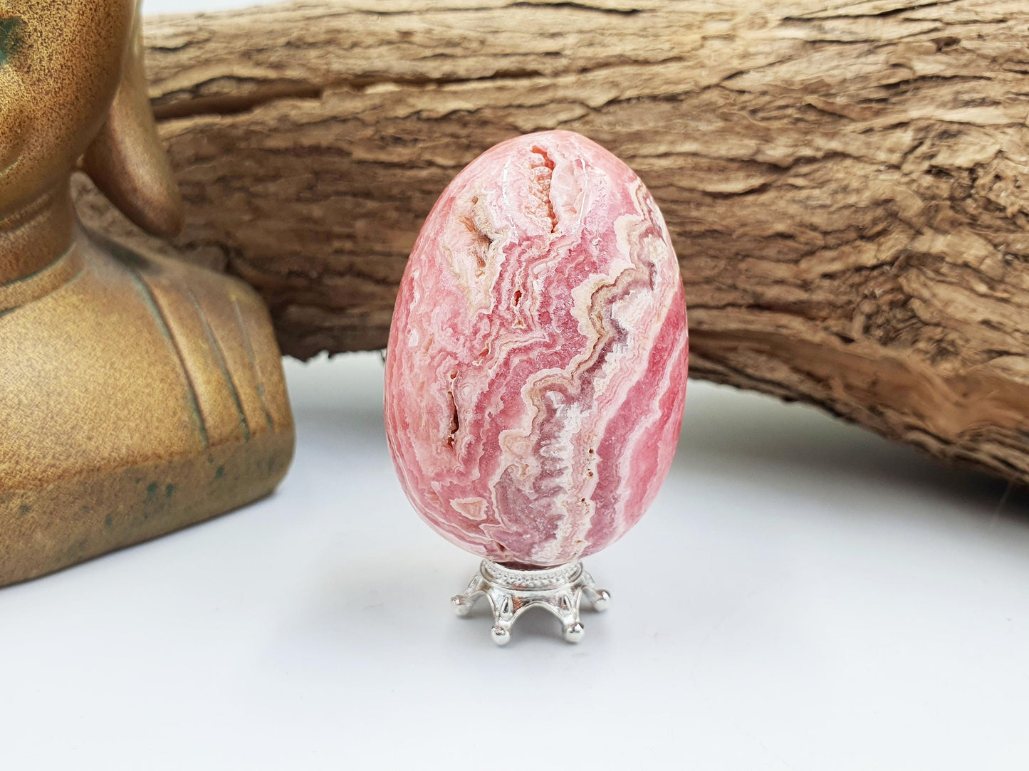 High Grade Rhodochrosite Crystal Egg - Love & Emotional Healing Heart Chakra Crystal Carving - 115g