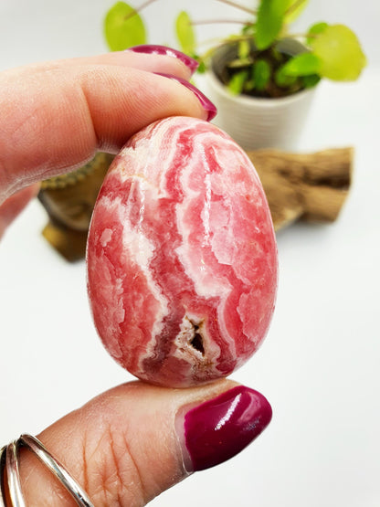High Grade Rhodochrosite Crystal Egg - Love & Emotional Healing Heart Chakra Crystal Carving - 115g