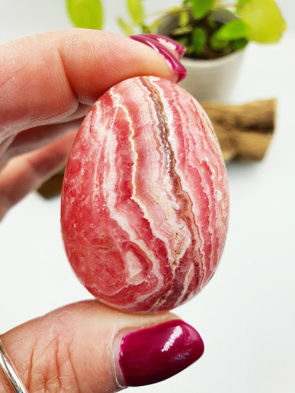 High Grade Rhodochrosite Crystal Egg - Love & Emotional Healing Heart Chakra Crystal Carving - 115g