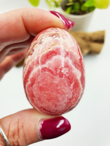 High Grade Rhodochrosite Crystal Egg - Love & Emotional Healing Heart Chakra Crystal Carving - 115g