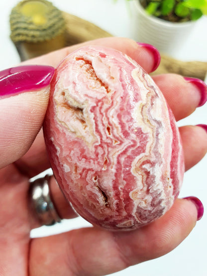 High Grade Rhodochrosite Crystal Egg - Love & Emotional Healing Heart Chakra Crystal Carving - 115g