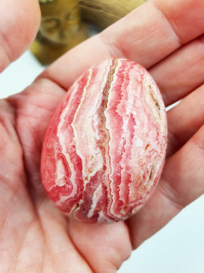 High Grade Rhodochrosite Crystal Egg - Love & Emotional Healing Heart Chakra Crystal Carving - 115g