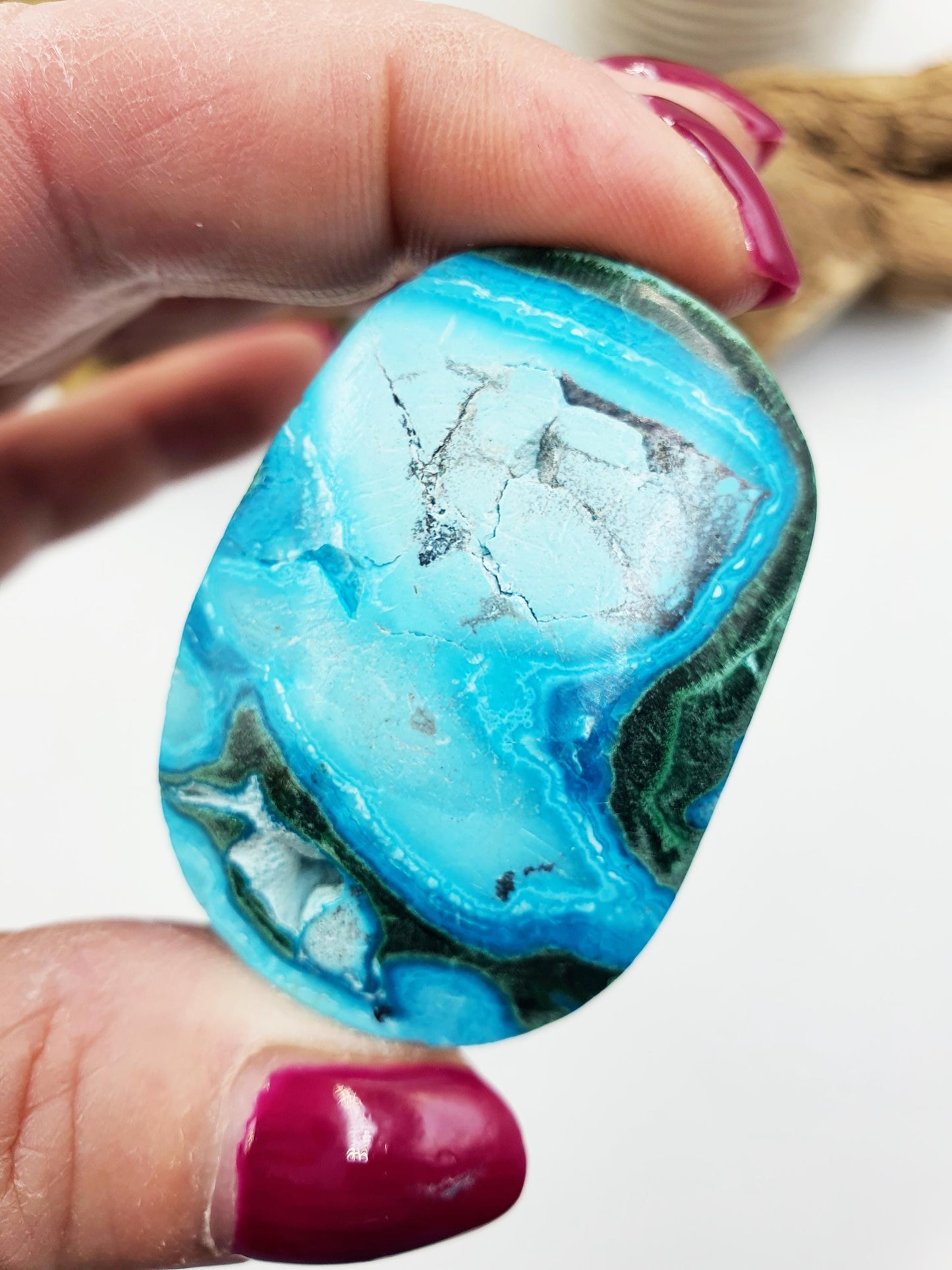 Chrysocolla & Malachite Palm Stone – Healing, Transformation and Emotional Balance Crystal, 55g