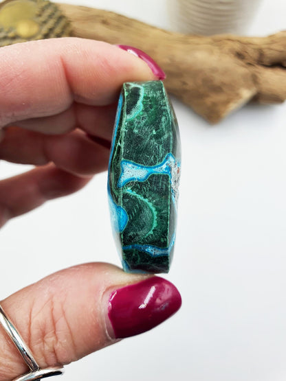 Chrysocolla & Malachite Palm Stone – Healing, Transformation and Emotional Balance Crystal, 55g
