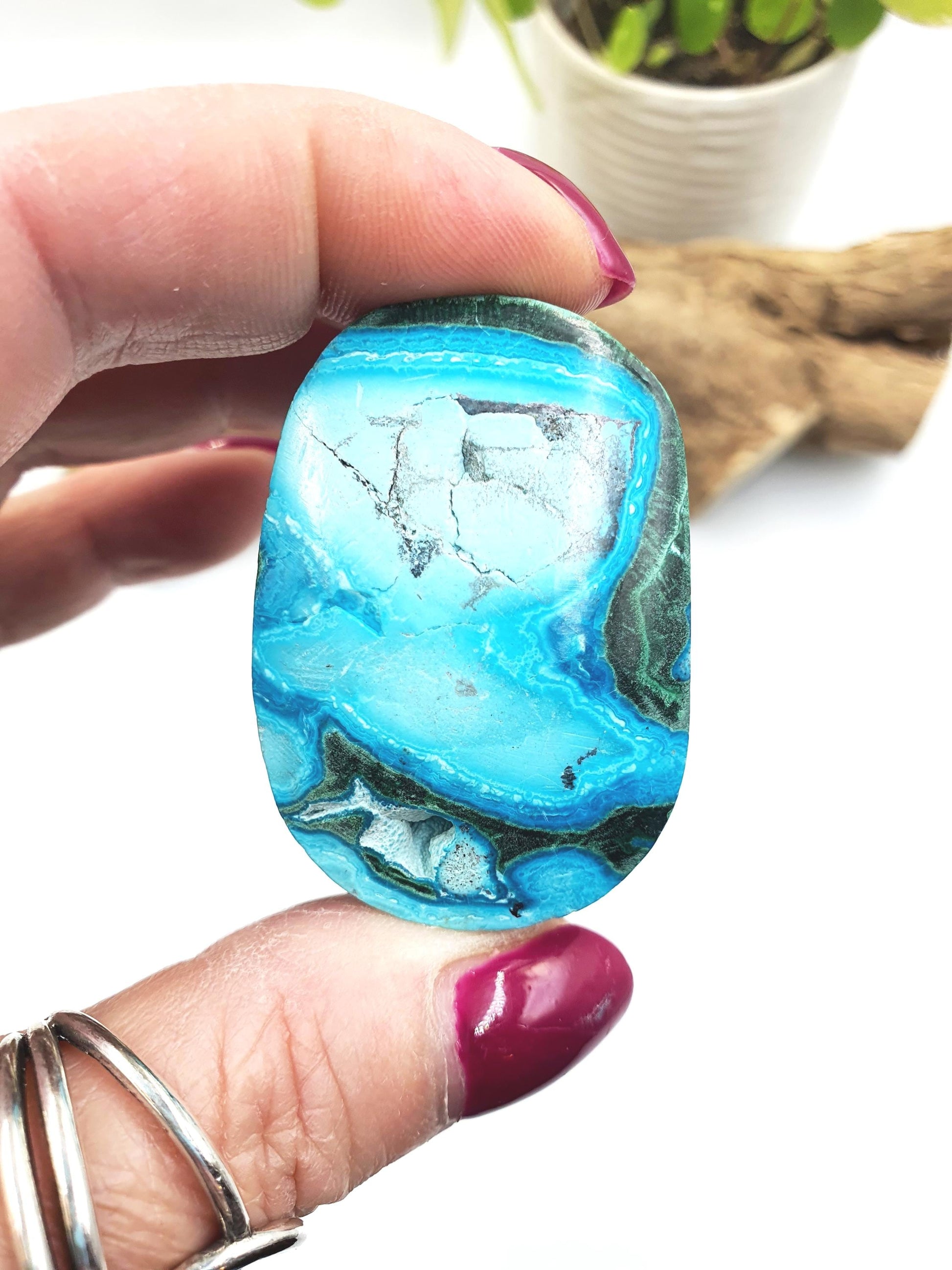 Chrysocolla & Malachite Palm Stone – Healing, Transformation and Emotional Balance Crystal, 55g