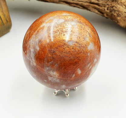 Rare Sunstone and Cordierite (Also known as Iolite) Sphere – Joy, Intuition & Inner Strength Healing Crystal Ball, 47mm