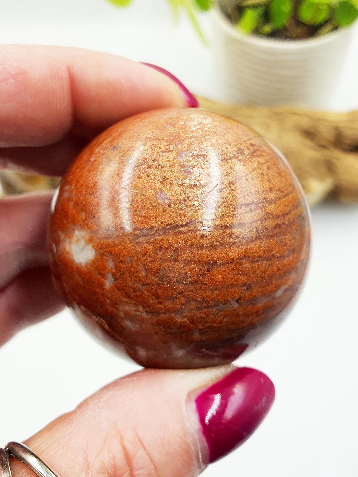 Rare Sunstone and Cordierite (Also known as Iolite) Sphere – Joy, Intuition & Inner Strength Healing Crystal Ball, 47mm