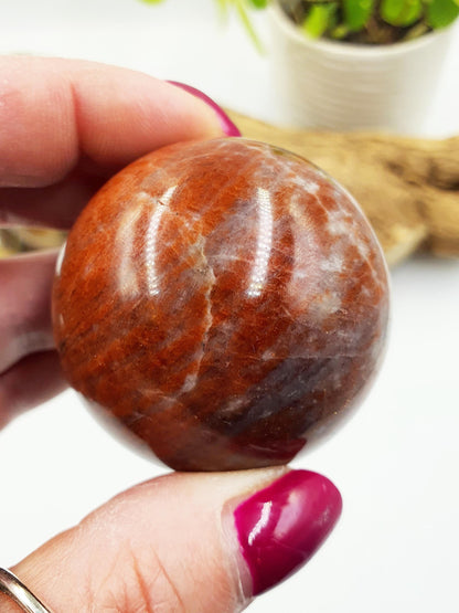 Rare Sunstone and Cordierite (Also known as Iolite) Sphere – Joy, Intuition & Inner Strength Healing Crystal Ball, 47mm
