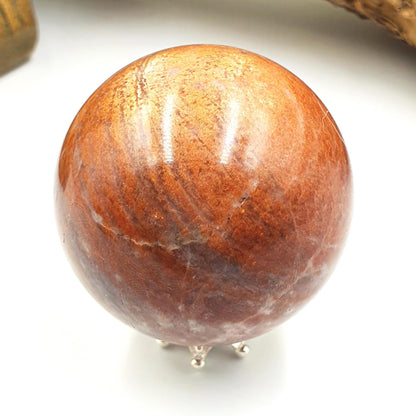 Rare Sunstone and Cordierite (Also known as Iolite) Sphere – Joy, Intuition & Inner Strength Healing Crystal Ball, 47mm