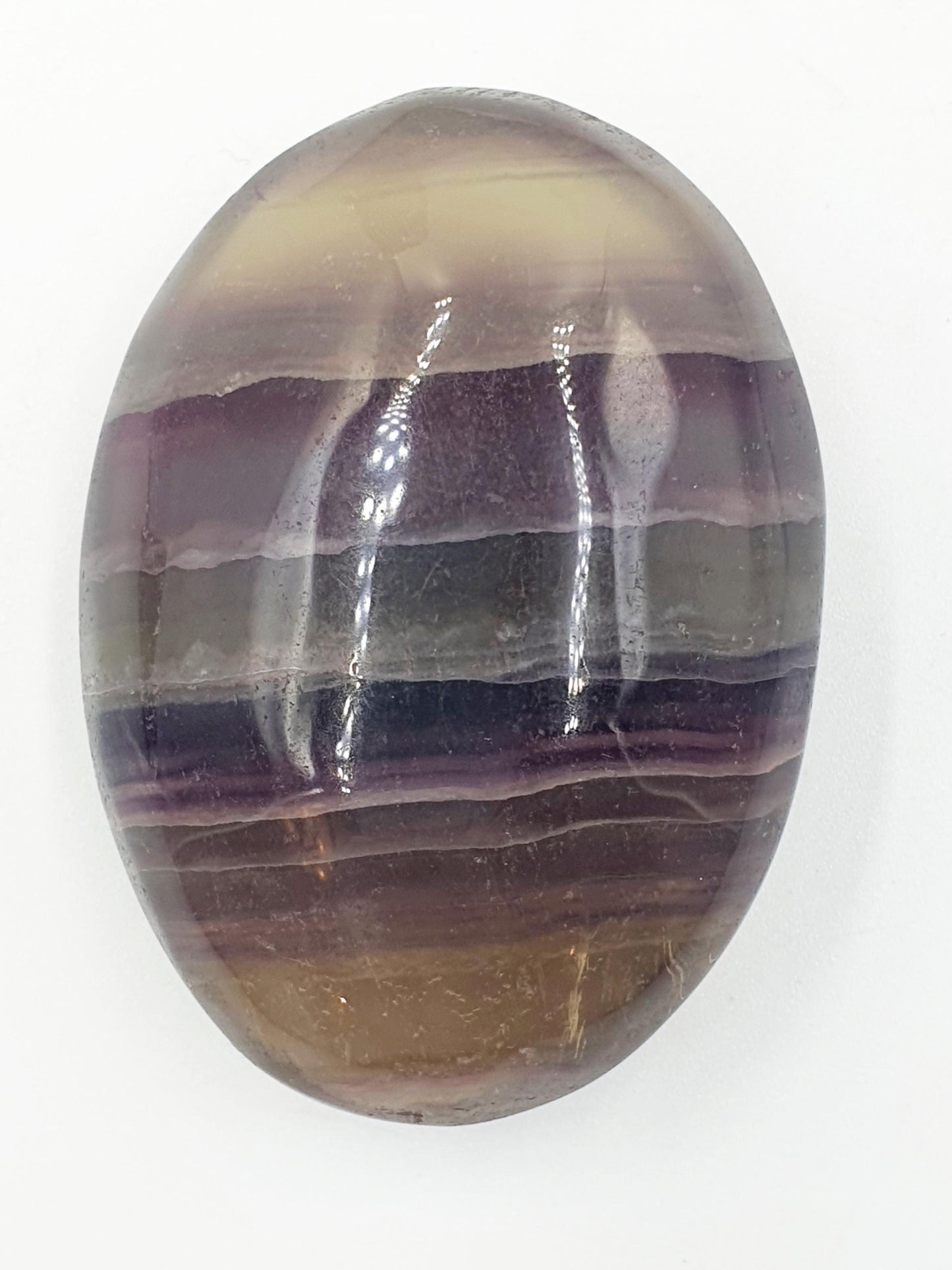 Large High Grade Rainbow Fluorite Palm Stone - Focus and Clarity Healing Crystal - 125g