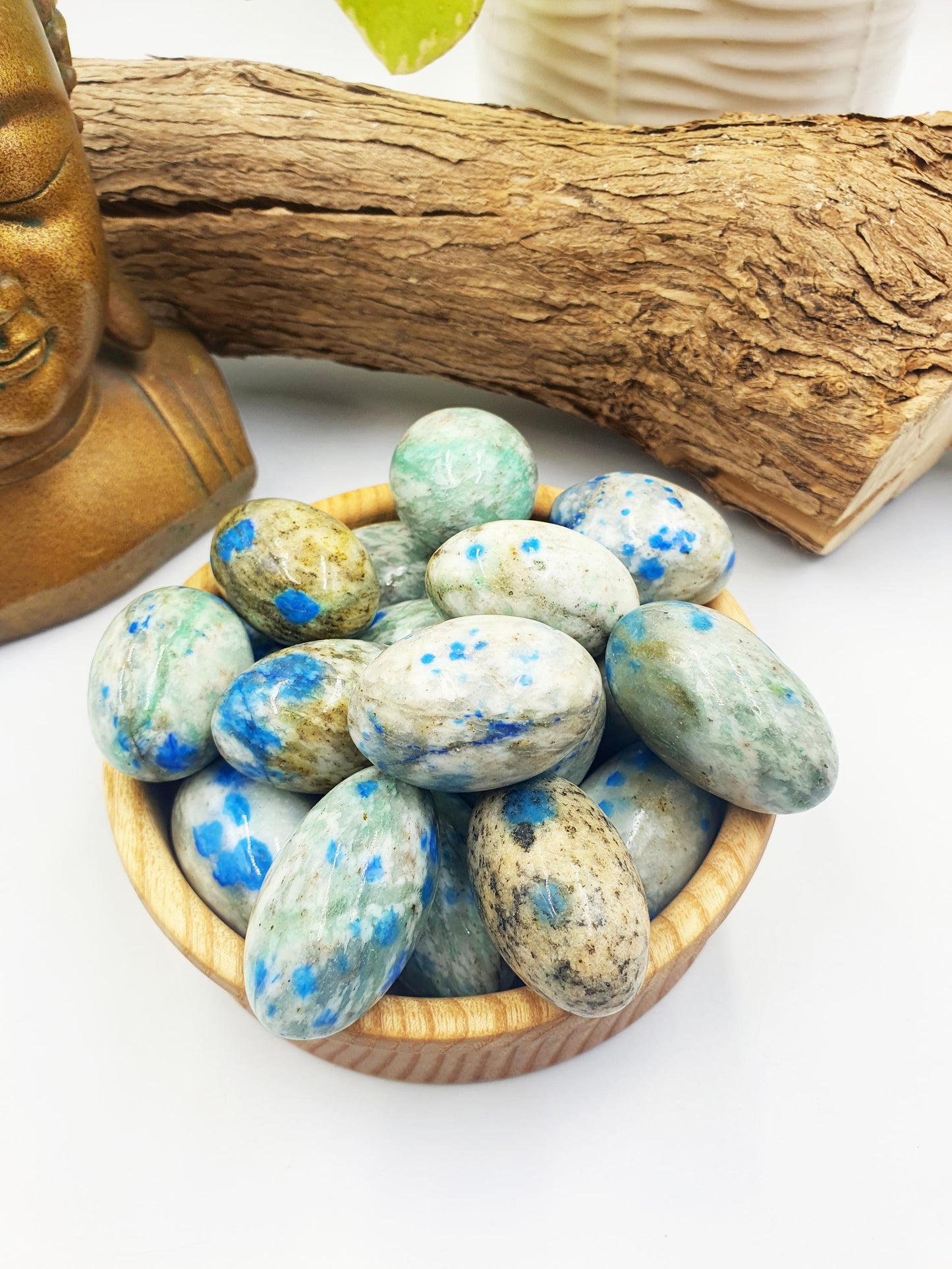 K2 Jasper Tumble Stones – Balance, Insight & Grounding Healing Crystals (Azurite in Granite), 3-4cm