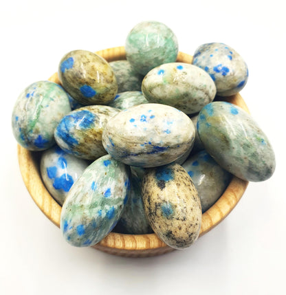 K2 Jasper Tumble Stones – Balance, Insight & Grounding Healing Crystals (Azurite in Granite), 3-4cm