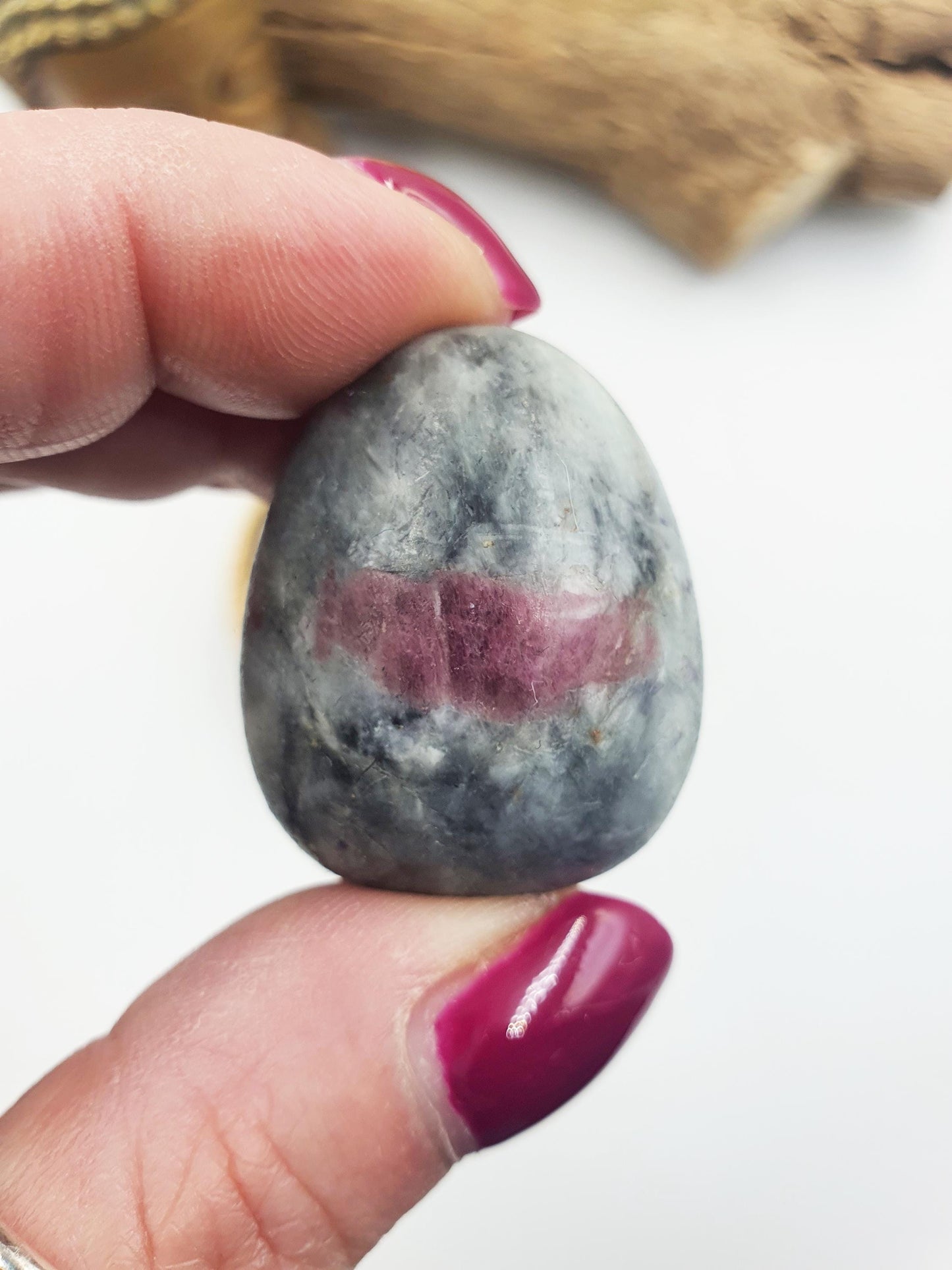 Unicorn Stone Tumble Stone (Pegmatite) – Calm, Comfort & Emotional Healing Crystal Mix (Lepidolite, Pink Tourmaline, Smoky Quartz), 3-4cm