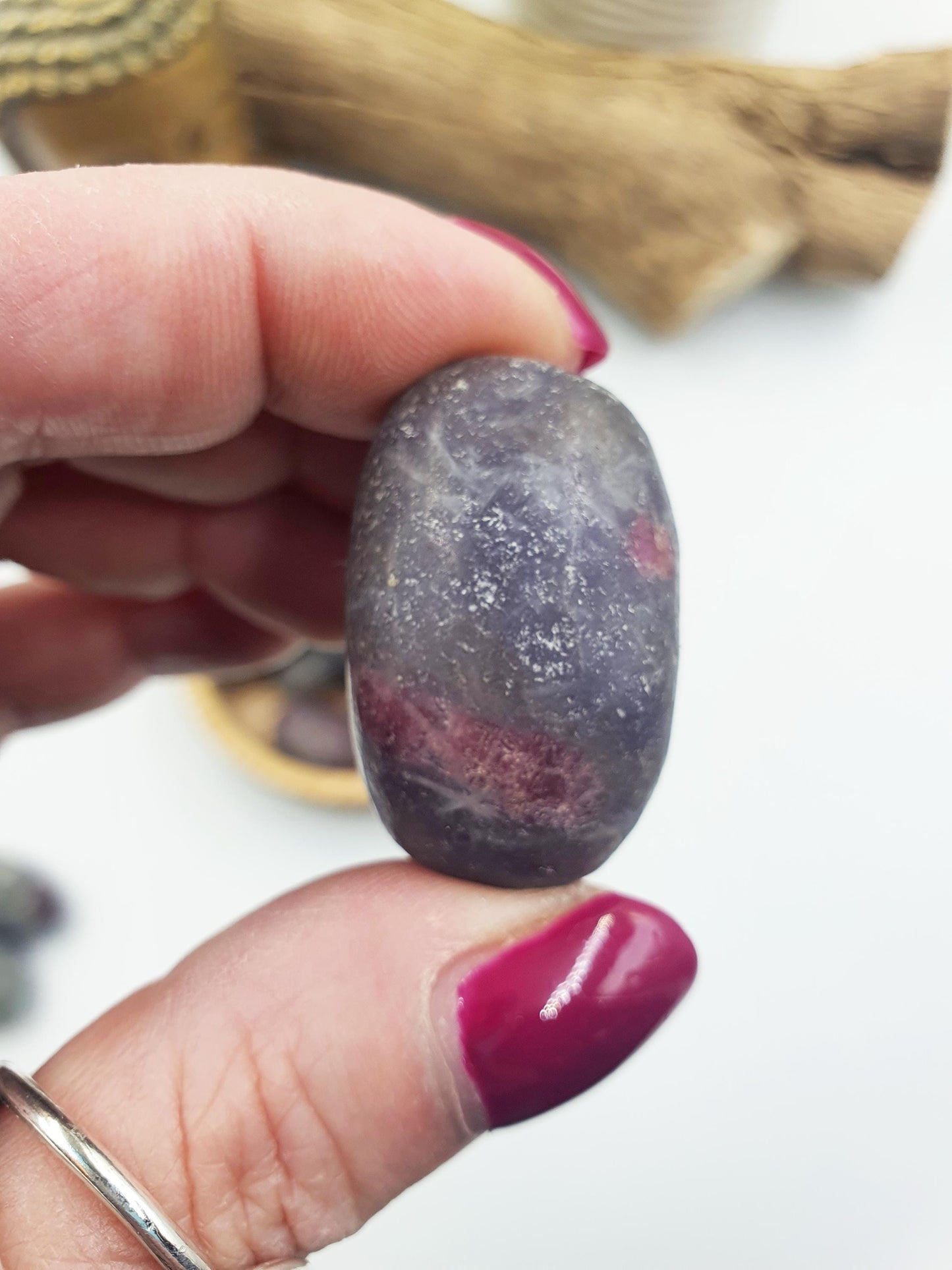 Unicorn Stone Tumble Stone (Pegmatite) – Calm, Comfort & Emotional Healing Crystal Mix (Lepidolite, Pink Tourmaline, Smoky Quartz), 3-4cm